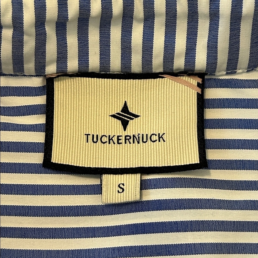Tuckernuck Blue and White Stripe Teagan Popover Ruffle Top New Size Small - Picture 12 of 14